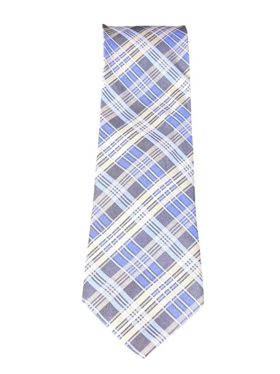 Calvin Klein Other - Calvin Klein Silk Tie Blue Gray Plaid Slim Cut Necktie 3.25” Width 59” Length